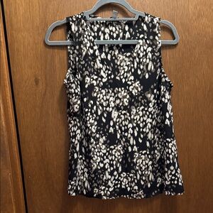 Nine West Black and White Patterned Tank Top